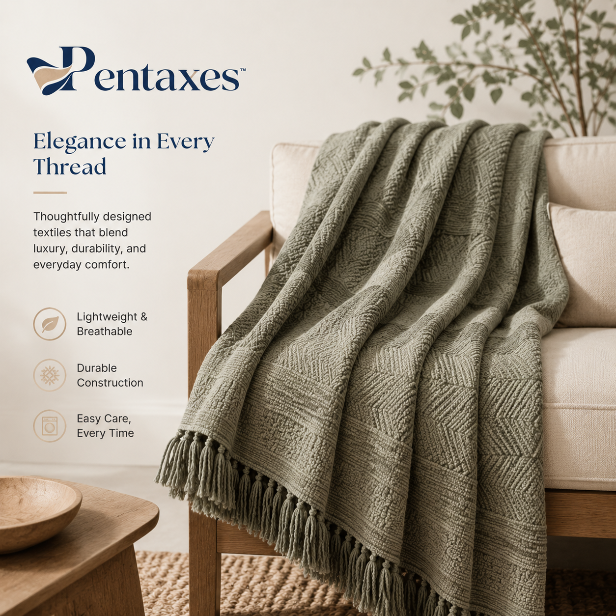 Pentaxes™ Artisan Loom Textured Throw Blanket