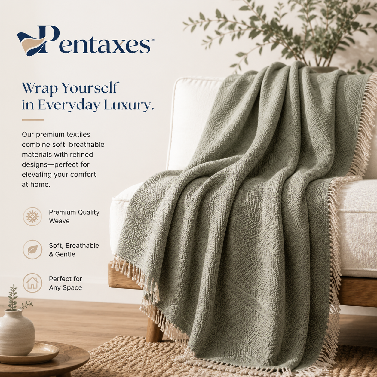 Pentaxes™ Serenity Loom Decorative Throw Blanket