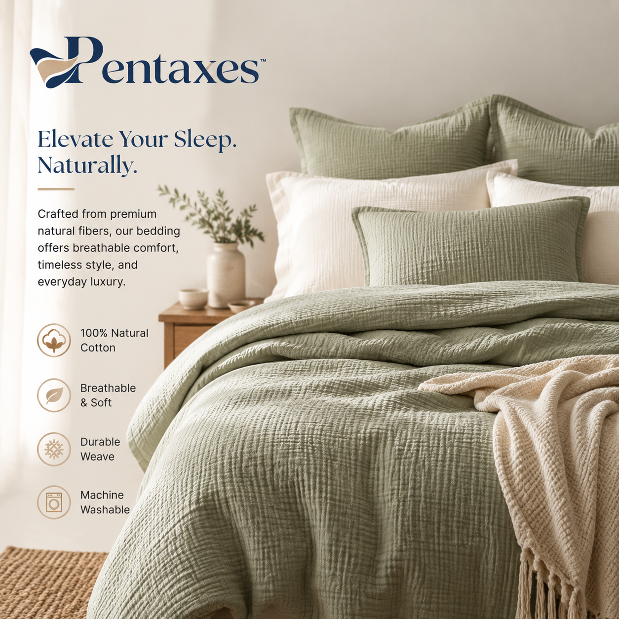 Pentaxes™ NaturalCloud Cotton Comforter Set